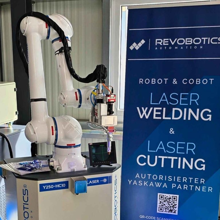 Roboter mit Laser zum Schweißen und Schneiden, präsentiert von Revobotics.